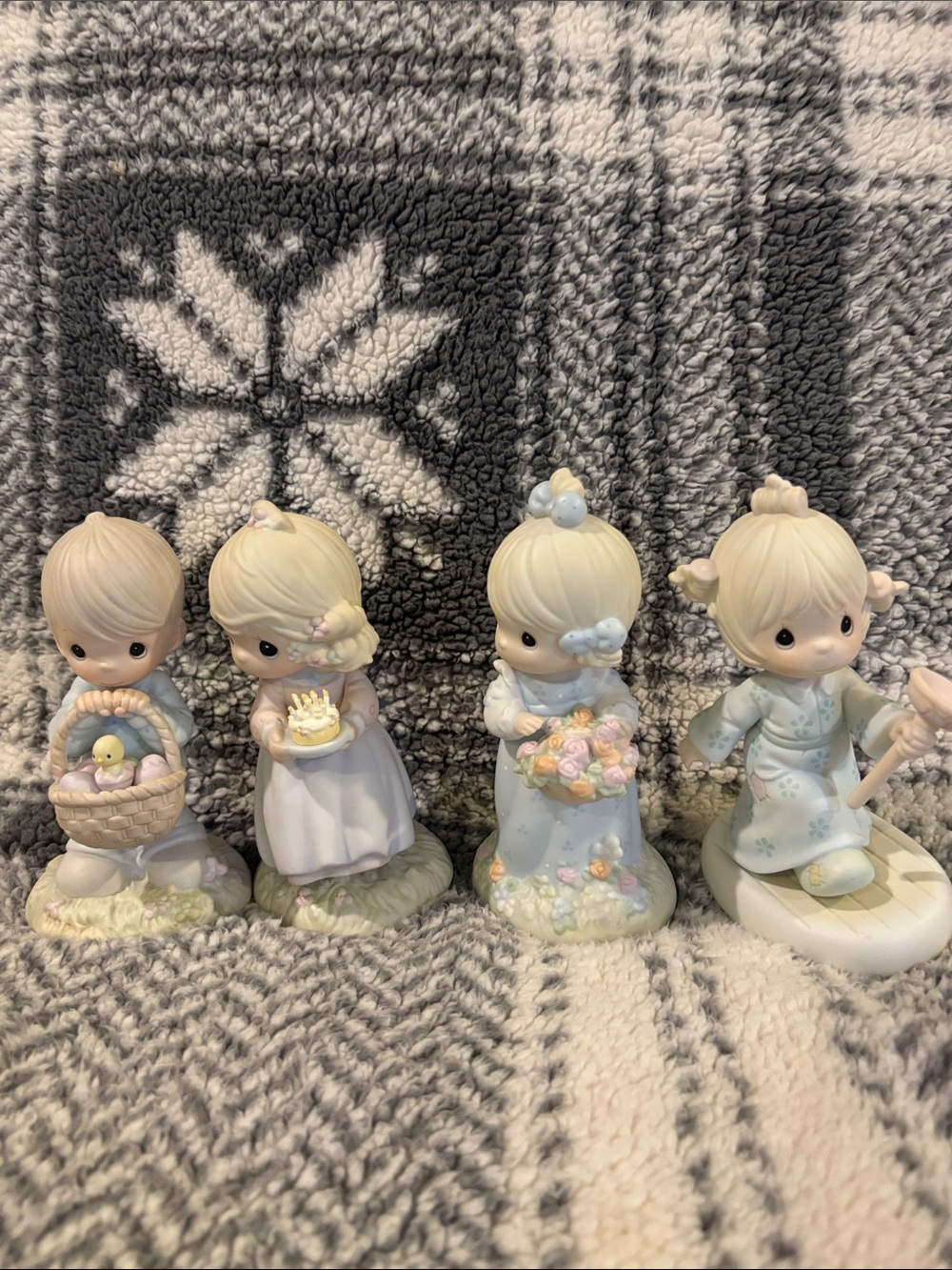 Precious Moments Quartet in Soft Cream and Light Blue